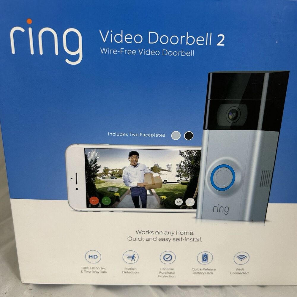 Ring Video Doorbell 2nd Gen WiFi Smart Doorbell w/ Extra Faceplates UNTESTED